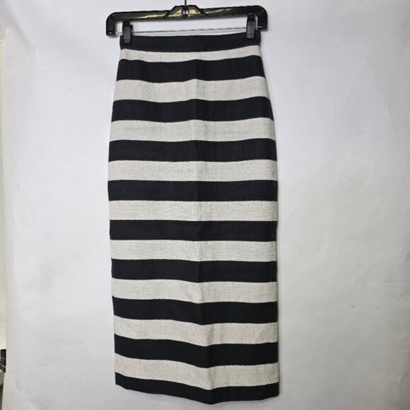 A.L.C.   Viscose and Linen blend stripes Midi Skirt - Picture 1 of 8